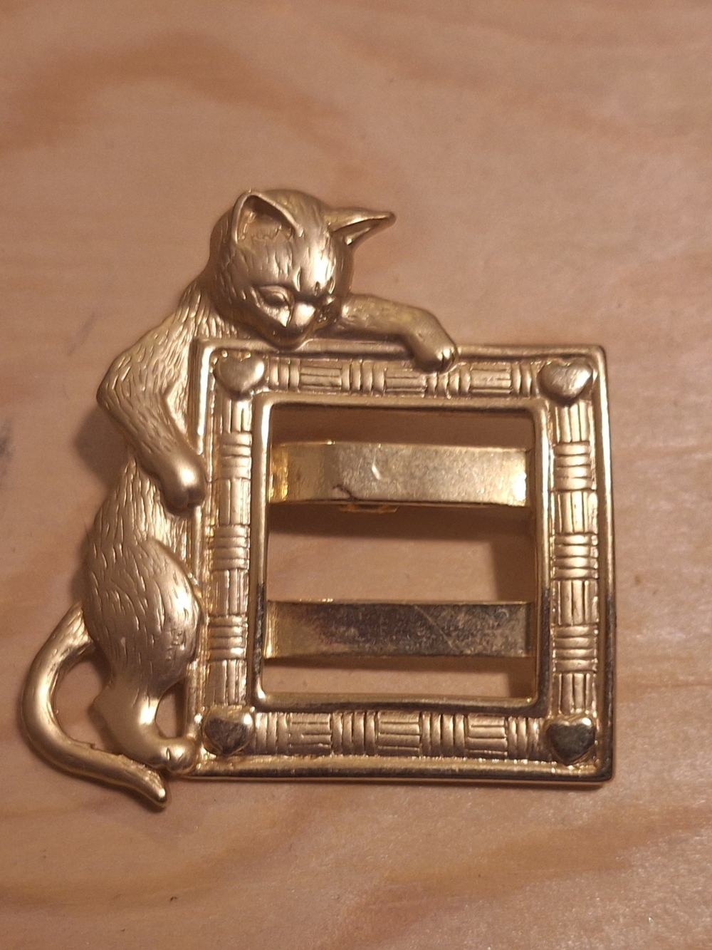 Jonette Jewelry Company Gold Cat Frame Brooch Pin – Decorative Cat Motif